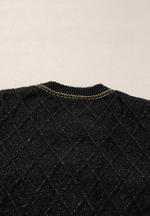 'Arabelle' Tweed Knit Sweater - Celes Fashion